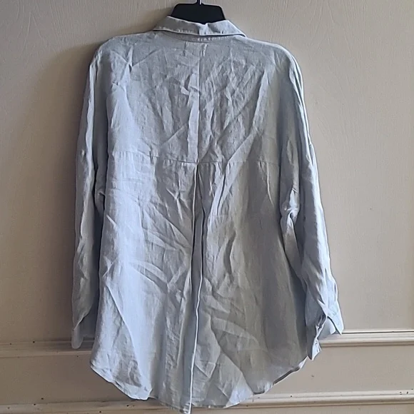 LAUDE the Label Oversized Linen Tunic Light Blue Sz L/XL - Picture 3 of 5